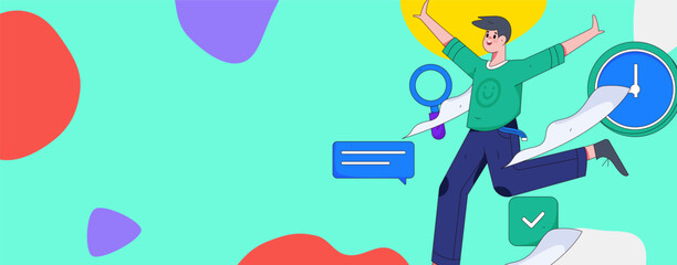 Business People Flat Vector Concept Operation Hand Drawn Illustration
