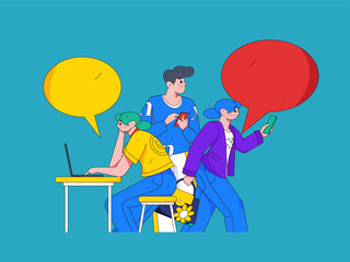 Business People Flat Vector Concept Operation Hand Drawn Illustration
