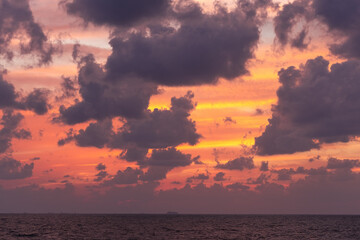 Spectacular sunset sky with clouds in Alexandria Egypt