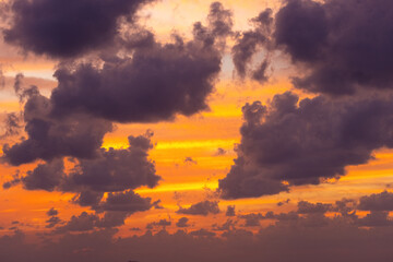 Spectacular sunset sky with clouds in Alexandria Egypt