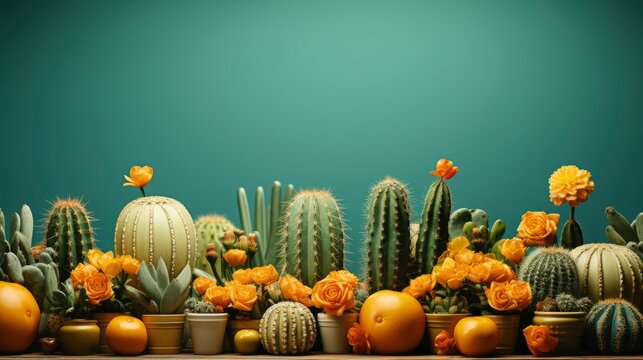 Orange desert with green cactuses  , Background Image,Desktop Wallpaper Backgrounds, HD