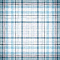 Minimalwinter blue tartan linen seamless pattern. All over print of unisex country cottage plain cotton plaid background.
