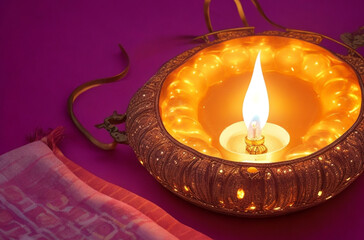 Candele decorative a olio in un ambiente suggestivo - meditazione e preghiera