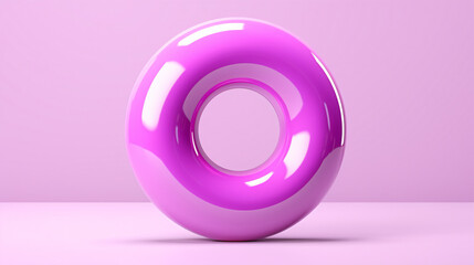 Glazed donut font 3d rendering letter 0