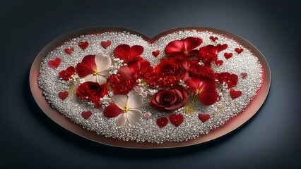 rose flowers in heart shape for wedding 