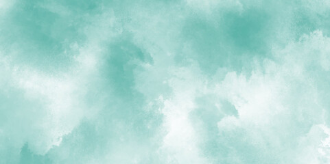 Fototapeta na wymiar Abstract Mint Bluesky Water color background, Illustration. cloudy Minty sky background with clouds, cloudy light blue watercolor natural clouds and smoke. beautiful cloudy Mint turquoise background