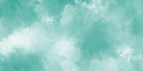 Abstract Mint Bluesky Water color background, Illustration. cloudy Minty sky background with clouds, cloudy light blue watercolor natural clouds and smoke. beautiful cloudy Mint turquoise background