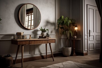 Classic console table and mirror furniture, interior design luxurious rooms - 661010626