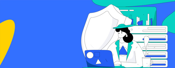 Business People Flat Vector Concept Operation Hand Drawn Illustration
