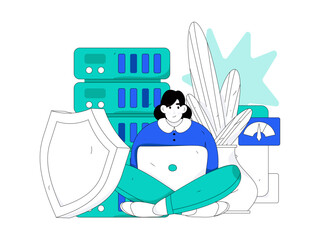 Business People Flat Vector Concept Operation Hand Drawn Illustration
