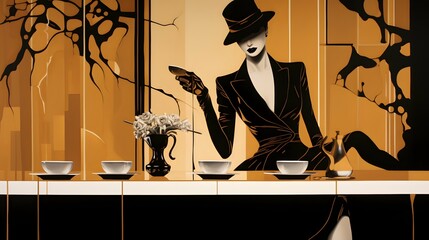 Coffee background illustration design, coffee beans, caffeine