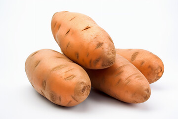 potatoes isolated on white background