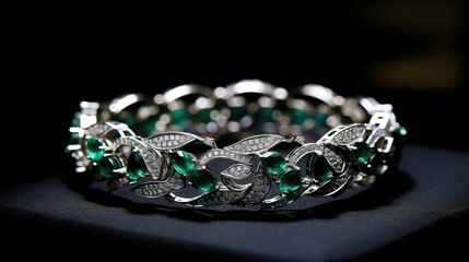 diamond bracelet with green emerald