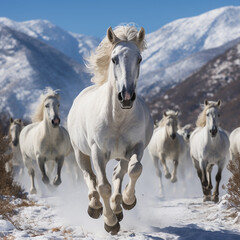 Obraz premium a herd of horse running