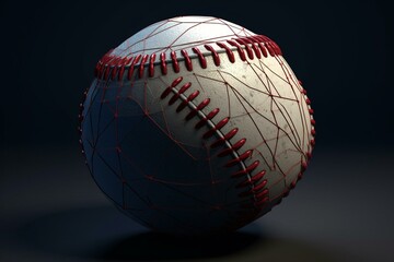 a 3D representation of a baseball. Generative AI