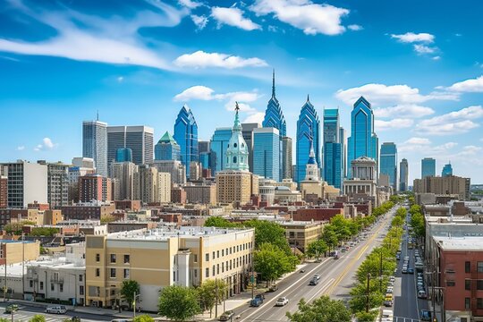 City view of Philadelphia, Pennsylvania. Generative AI