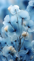 Serenity in Blue: A Floral Symphony,blue and white flower