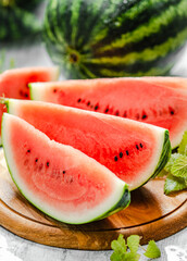 Sliced fresh watermelon.