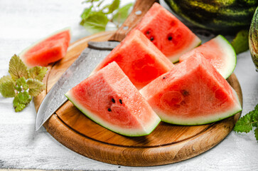 Sliced fresh watermelon.