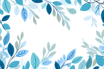 White space surrounded by detailed blue and teal leaves