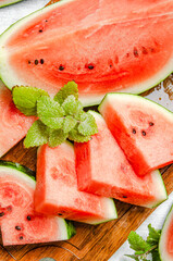 Sliced fresh watermelon.