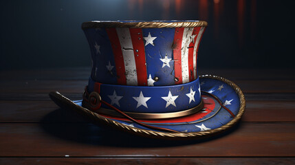 Uncle Sams american hat - obrazy, fototapety, plakaty