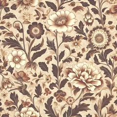 Fotobehang Vintage seamless floral pattern  © Cassano