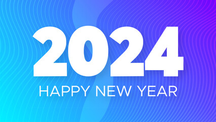 2024 Happy New Year on colorful background
