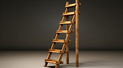 Wooden ladders 3d rendering