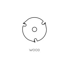 Diamond disc vector icon. Cutting disc for wood.