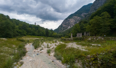 Fototapeta na wymiar Valimpach,Torrente Centa,river Park Centa,Caldonazzo,Trento province,Trentino Alto Adige, northern Italy
