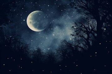 Fototapeta na wymiar Moon in night sky. Generative AI