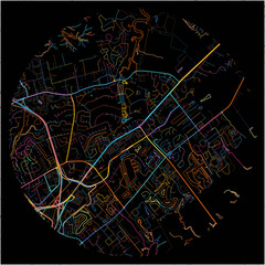 Colorful Map of MountPleasant, South Carolina with all major and minor roads.