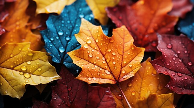 A wallpaper image made with autumn leaves.