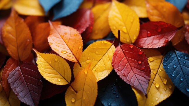 A wallpaper image made with autumn leaves.