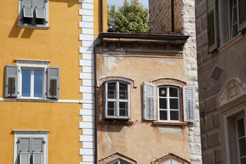view of the old town of Italian city Trento.