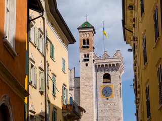 view of the old town of Italian city Trento.