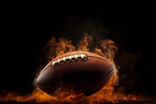 american football background wallpaper featuring ball with fire and flames