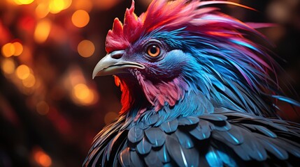 Ultra detailed black chicken with iridescent feath, Background Image,Desktop Wallpaper Backgrounds, HD