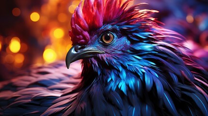 Ultra detailed black chicken with iridescent feath, Background Image,Desktop Wallpaper Backgrounds, HD