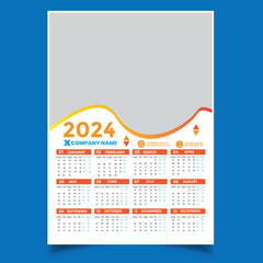 2024 calendar template, Easy Editable File