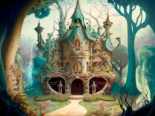 fairy tale castle woods