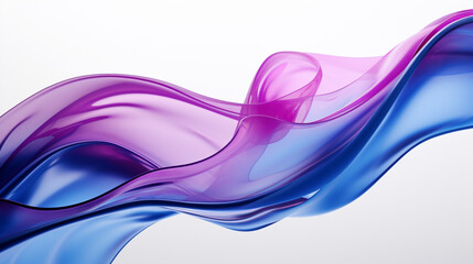 Vagues fluides en bleu et violet sur fond blanc.