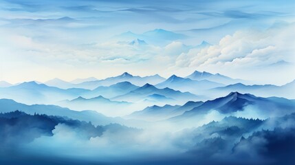 Fototapeta na wymiar Watercolor abstract blue winter background, Background Image,Desktop Wallpaper Backgrounds, HD