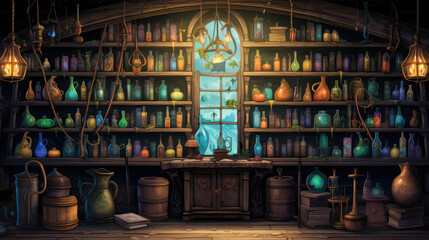 Witch's workshop by Generative AI