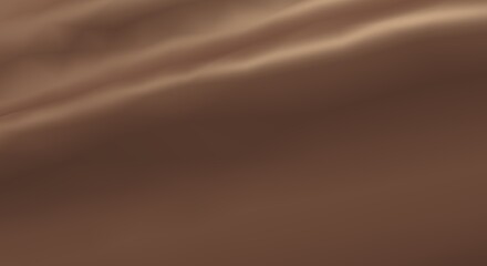 
Chocolate wavy background, dark brown color flowing liquid, smooth silk texture. Swirl flowing waves 3d rendering.