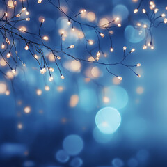 Obraz na płótnie Canvas Christmas lights over blue background