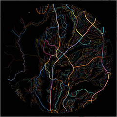 Colorful Map of LagunaNiguel, California with all major and minor roads.