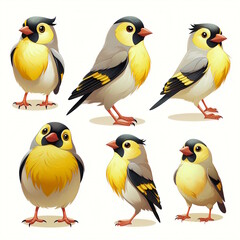 Fototapeta premium Radiant Goldfinch Cartoon - Professional Design