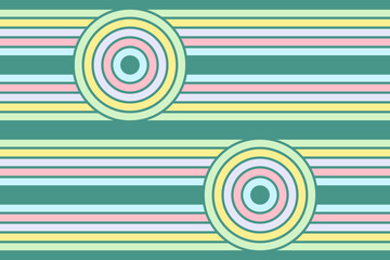 Aesthetic background pattern of circle lines with romantic colors.
